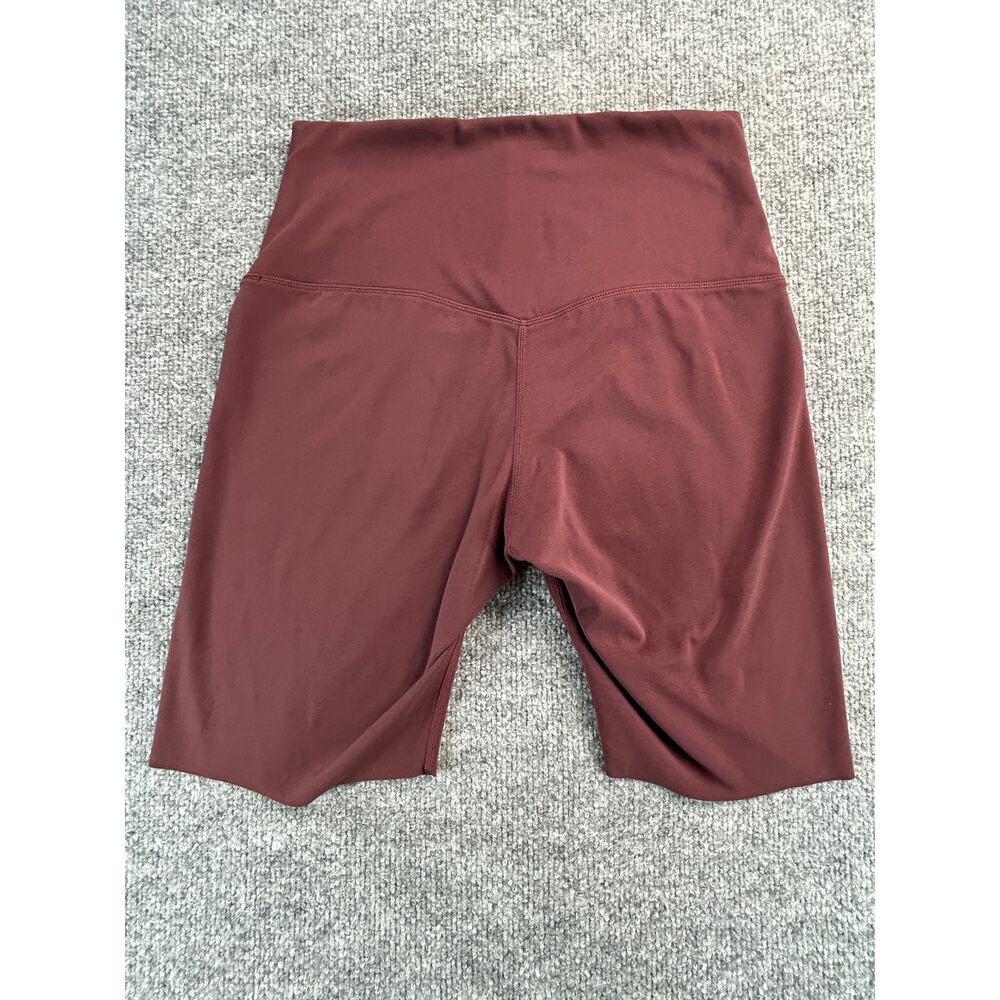 Nike Zenvy Dri-FIT Women's Biker Shorts Medium Burgundy High Rise Yoga Training - Picture 2 of 9